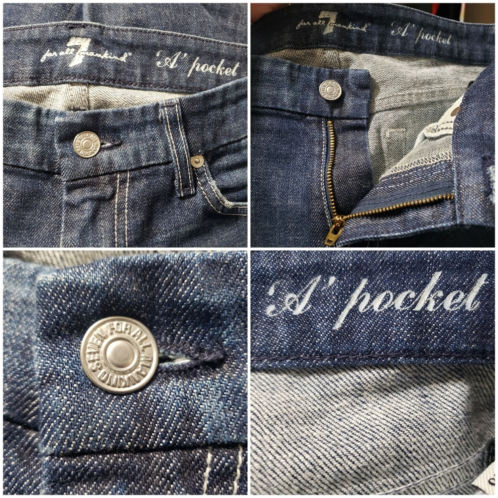 7FAM Sz 28 Vintage "A" Pocket Boot Cut Jeans - Picture 15 of 16